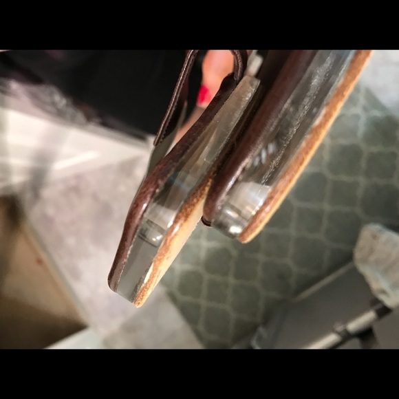 Chanel size 10 brown leather authentic Chanel sandal transparent detail - Picture 15 of 16